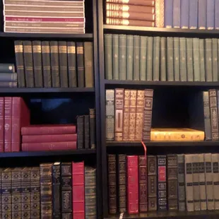 a bookshelf full of books