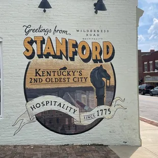 a sign on the side of a building