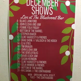 the december shows