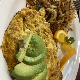 South of the border omelette with avocado