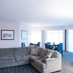 King Executive Suite living room. Located on 3rd or 4th floor corner of building.