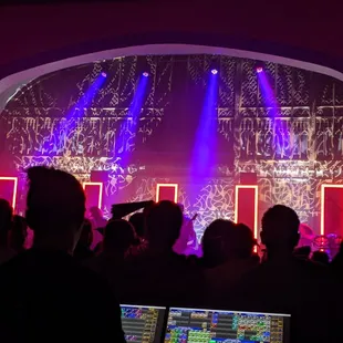 a band performing on stage