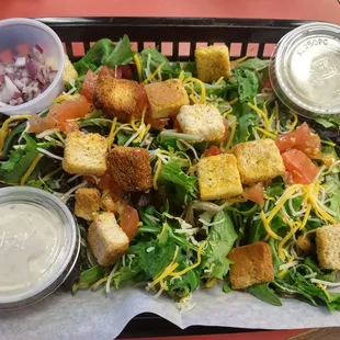 Veggie Salad. Not very intricate for the price, but I expected that since no one goes to wing places for salads