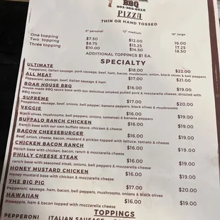 Menu page 1
