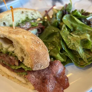 Pesto Chicken, Side of Turkey Bacon