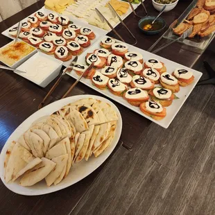 a variety of appetizers
