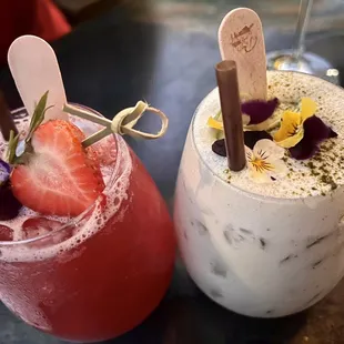 Poptails! I had the matcha one, I can't remember what the pink one was