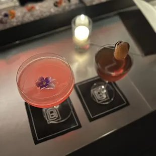 two cocktails on the table