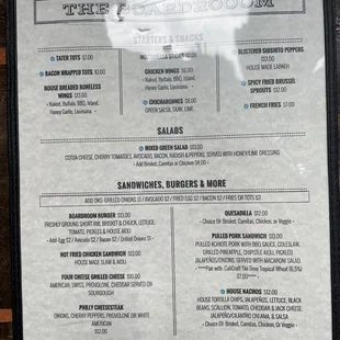 Food menu