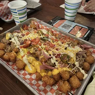 House Totchos with carnitas