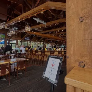 Inside the restaurant, with AC