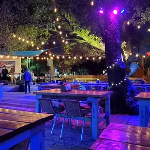 Patio at night