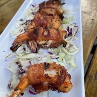 Bacon wrapped shrimp