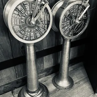 Cool ship telegraphs.