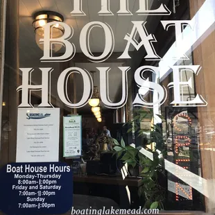 Hours and info, this is the entrance to the restaurant