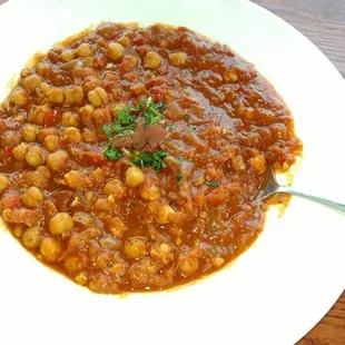 Garbanzo stew with chorizo GF and EXCELLENT