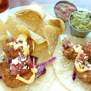 Shrimp tacos with huge shrimp