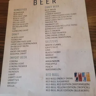Beer menu 2022