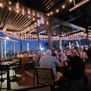 Outdoor patio dining area.