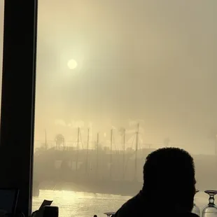 Fog rolling in hiding sun