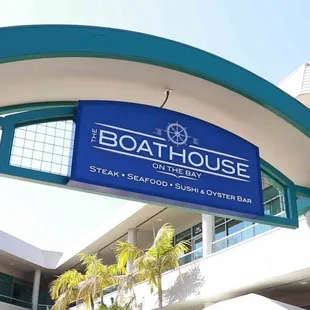 The front entrance of the Boathouse on the Bay.