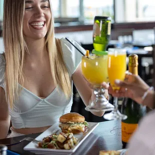 Delicious weekend breakfast spread at Boathouse on the Bay featuring mouthwatering new menu items