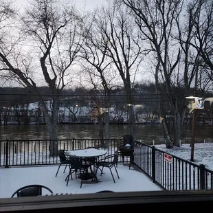 the view of the river from the deck