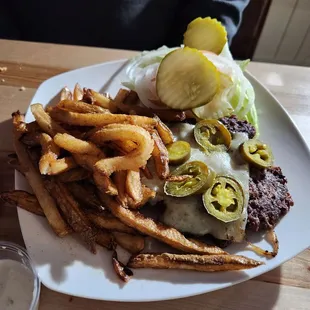 Burger and fresh cut fries