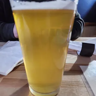 a glass of beer