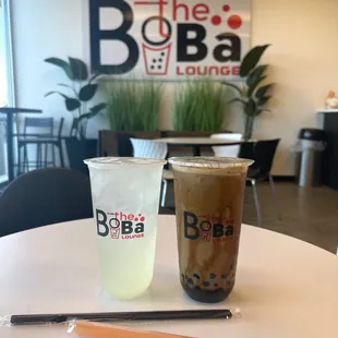 topochico lemonade x brown sugar coffee boba