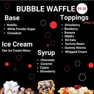 the menu for the boba lounge