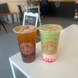 Strawberry Matcha Milk Tea