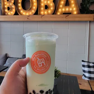 Honeydew with boba