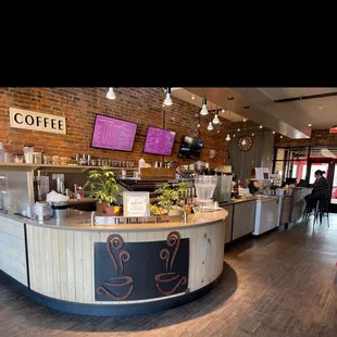 a coffee shop counter
