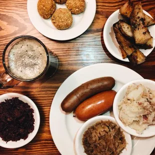 a variety of foods on a table