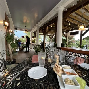 a table with a plate of food on it