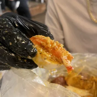 Try Hard Boiled Eggs with a piece of crab .. didn't know it went good together until I tried it