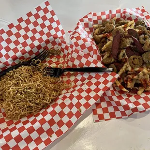 Instant Noodles &amp; Loaded Bayou Fries