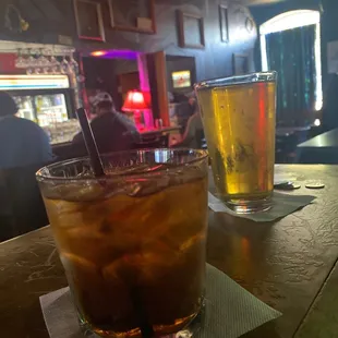 a cold drink and a cold beverage