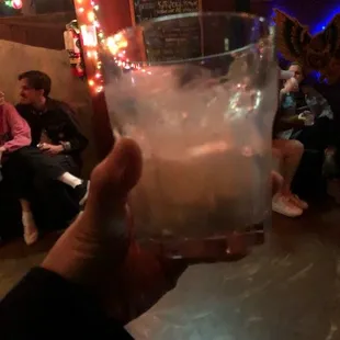 My &quot;drink&quot; that cost $6. And the bartender had the audacity to give me attitude when I asked about it. Gone in 3 sips. PATHETIC.