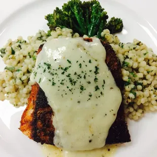 a plate of food with broccoli