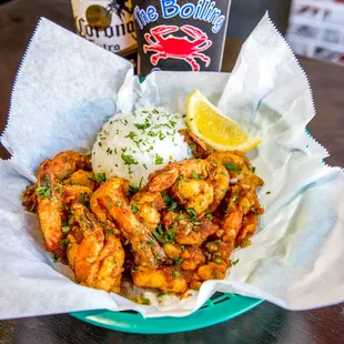 Sha-Bang Bang Shrimp - fried shrimp tossed in Whole Sha-Bang sauce and served with rice