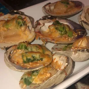 Grilled Cheese Clams with Green Onions