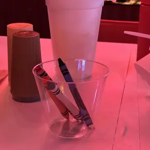 My crayons.. well, they were on the table.