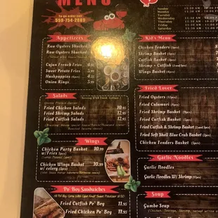 menu