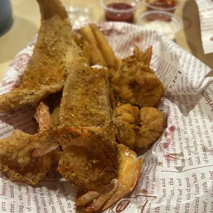 Cajun shrimp and catfish