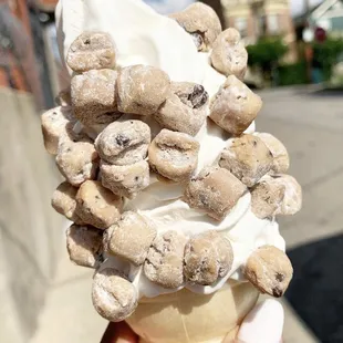 Vanilla Soft Serve with Chocolate Chip Cookie Dough