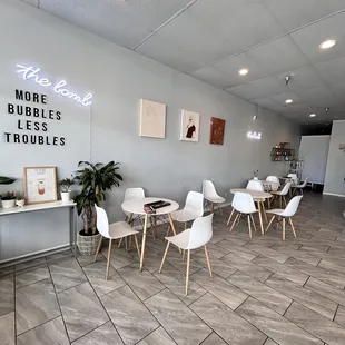 Sitting inside the shop