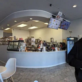 a man sitting at a counter