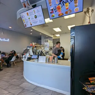 people sitting at the counter